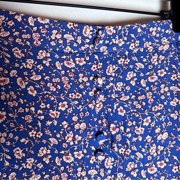 Madewell Porch Side-Button Mini Skirt - Summer Vines Hermitage Blue Size 10 - Picture 9 of 15
